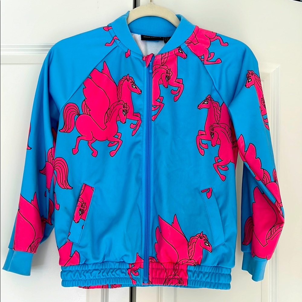 Mini Rodini Blue Rashguard with Pink Pegasus